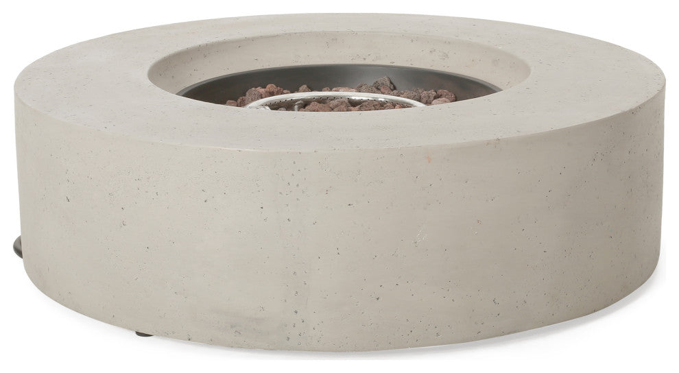 Hearth Outdoor 50,000 BTU Circular Fire Pit, No Tank Holder, Light Gray