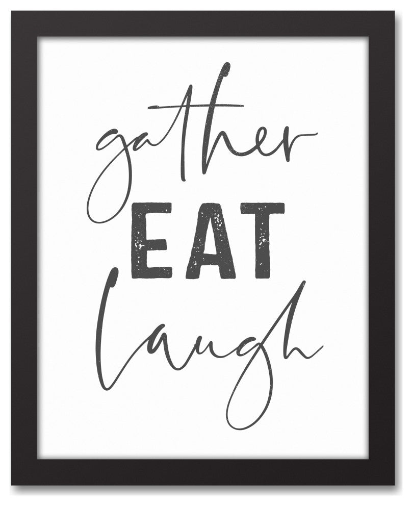 Gather Laugh 11x14 Black Framed Canvas