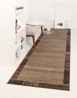 Rug Unique Loom Del Mar Light Brown Runner 2' 7 x 10' 0