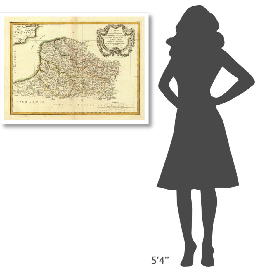 "Flandre francoise, Artois, Picardie, Boulenois, 1785" Paper Art, 38"x29"
