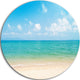 Wide View Of Tropical Beach, Seashore Photo Round Wall Art, 11"