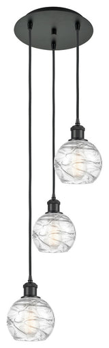 Innovations 113B-3P-BK-G1213-6 3 Light Multi-Pendant, Matte Black