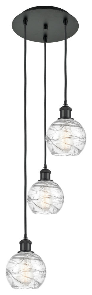 Innovations 113B-3P-BK-G1213-6 3 Light Multi-Pendant, Matte Black