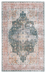 Safavieh Arizona Machine-Washable Collection ARZ126 Rug, Green/Light Brown, 6'x9'