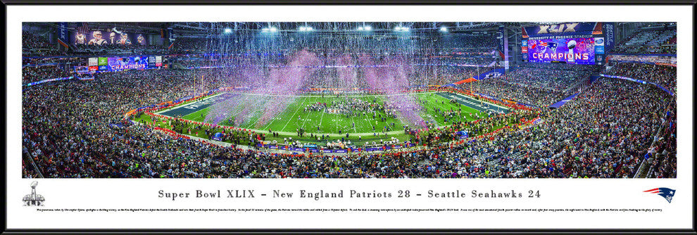 2017 Patriots Super Bowl XLIX Panoramic Poster Print
