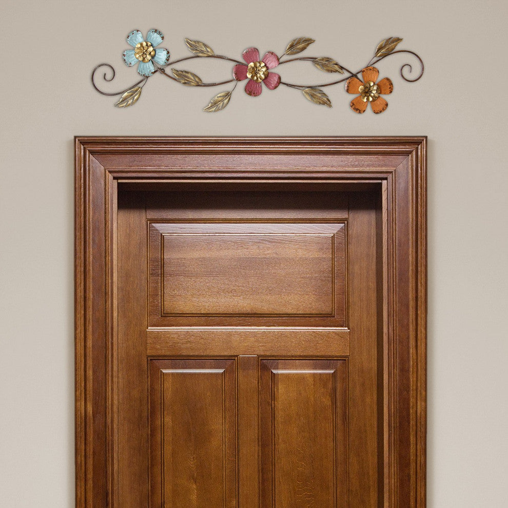 HomeRoots Chic Floral Scroll Metal Wall Decor