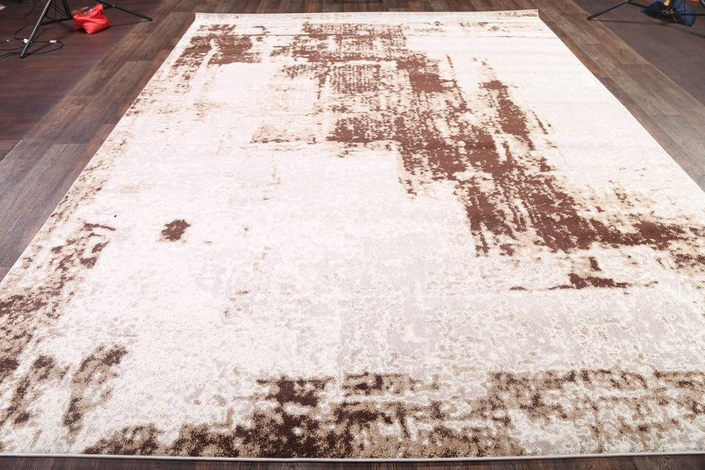 Agra Modern Turkish Distressed Oriental Area Rug, Beige, 8'0"X10'0"