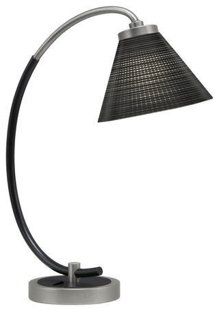1-Light Desk Lamp, Graphite/Matte Black Finish, 7" Black Matrix Glass