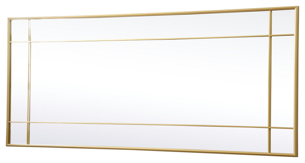 French Panel Full Length Mirror 30x70", Brass