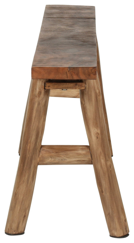 Elaine Acacia Rustic Skinny Bench, Natural by East at Main