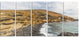 "Peninsula Going Beyond The Horizon" Seascape Wall Art, 5 Panels, 60"x28"