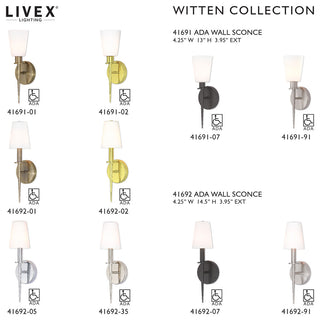 Livex Lighting Witten Light ADA Wall Sconce, Brushed Nickel