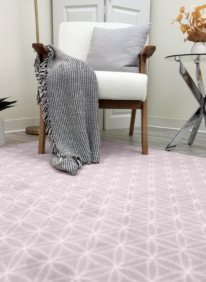 EYELET Soft Tactesse Nylon Area Rug with Anti-Stain Protection, Orchid, 5'x8'