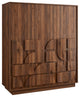 Bulwark 3-Door Wardrobe Closet, Walnut