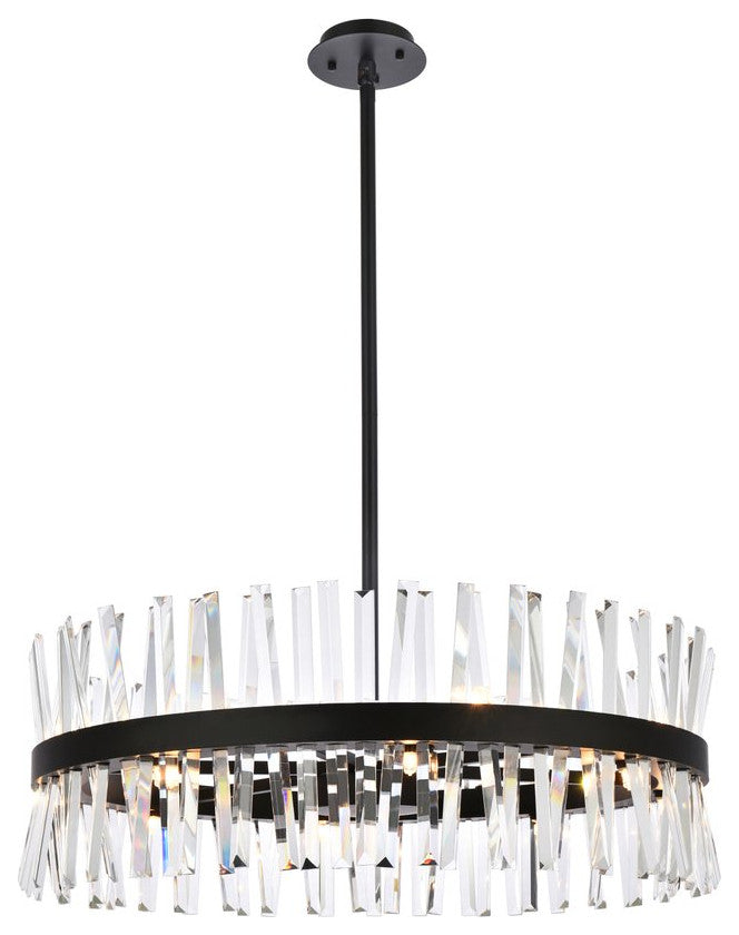 Modern Black 16-Light Chandelier
