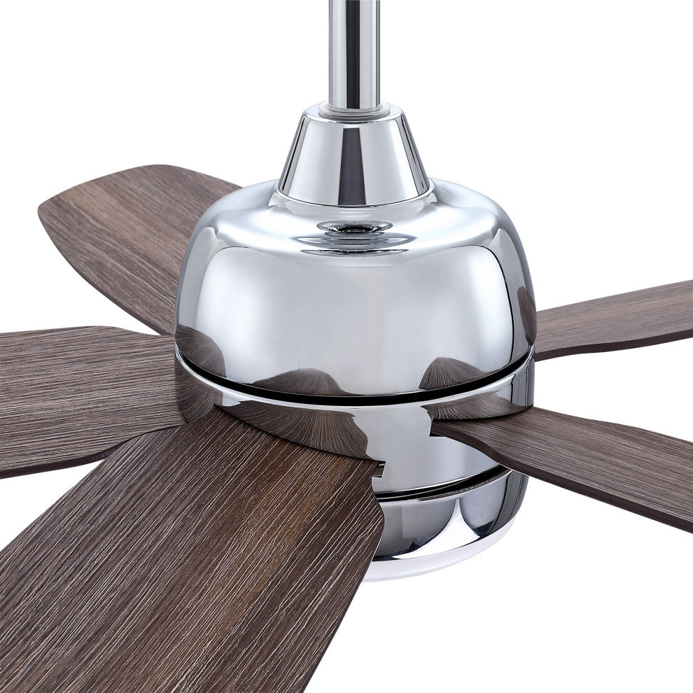 52" Indoor LED Ceiling Fan with Remote Control, Reversible Motor