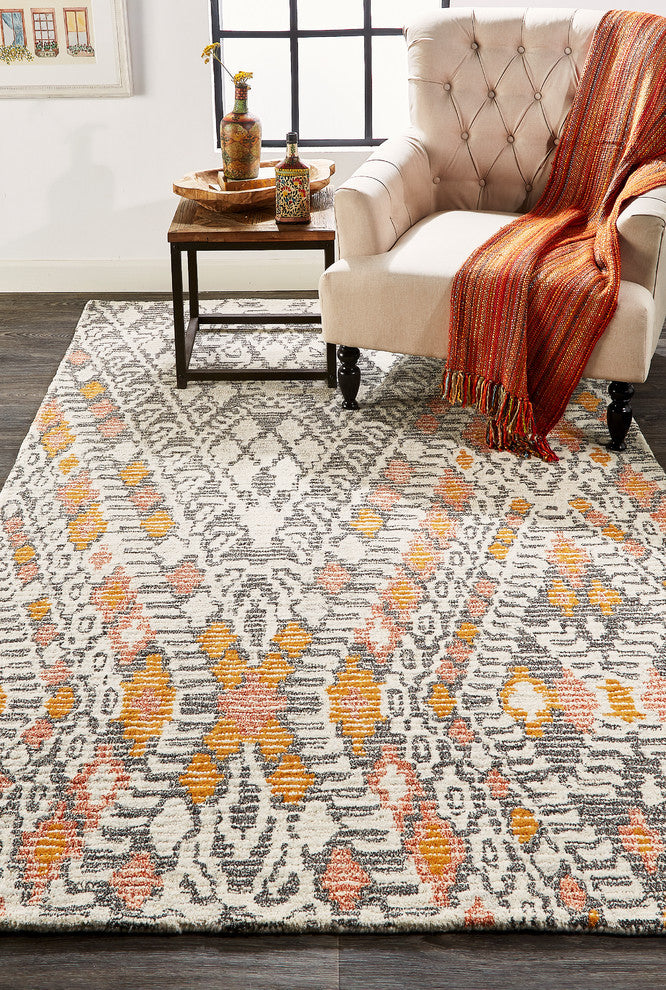 Weave & Wander Oria Rug, Tangerine, 2'x3'