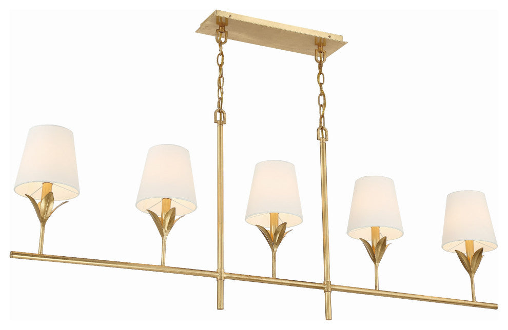 Broche 5-Light Chandelier, Antique Gold