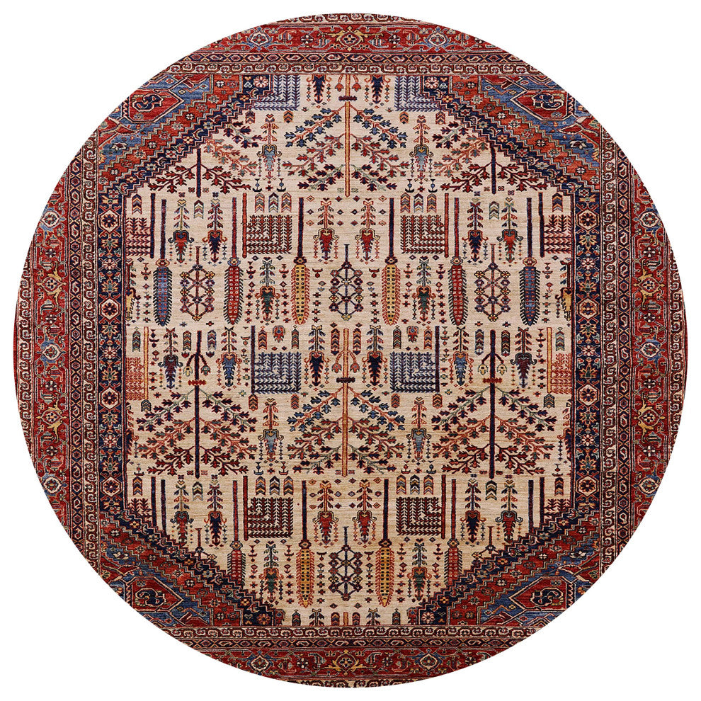Ahgly Company Indoor Round Mid-Century Modern Area Rugs, 7' Round