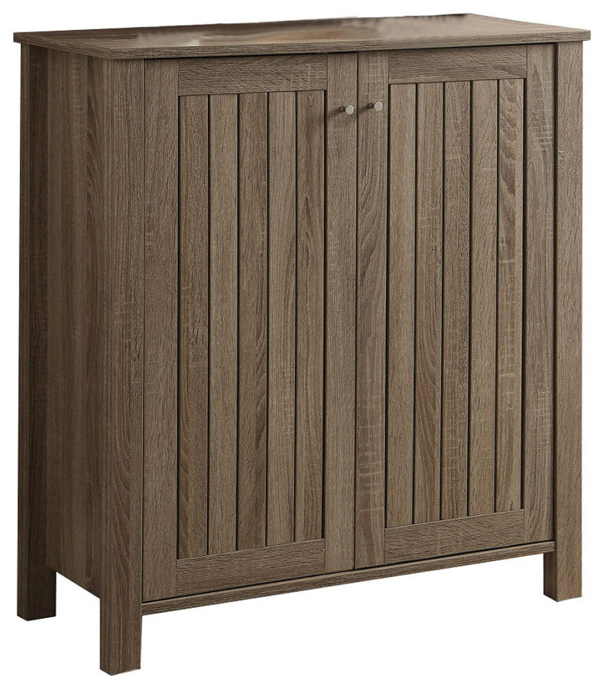 2 Doors Rectangular Shoe Cabinet, Dark Taupe