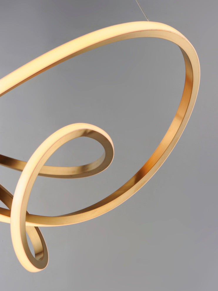 ET2 E20454 Perpetual 32"W LED Abstract Chandelier - Brushed Champagne