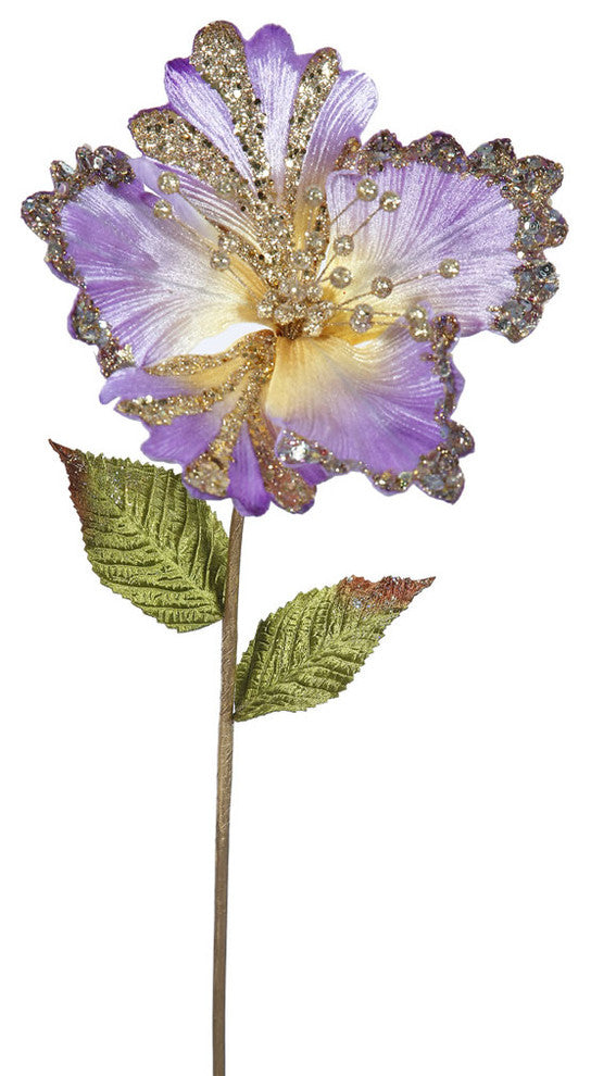 Vickerman 23" Hibiscus, 8" Flower, Set of 3, Violet