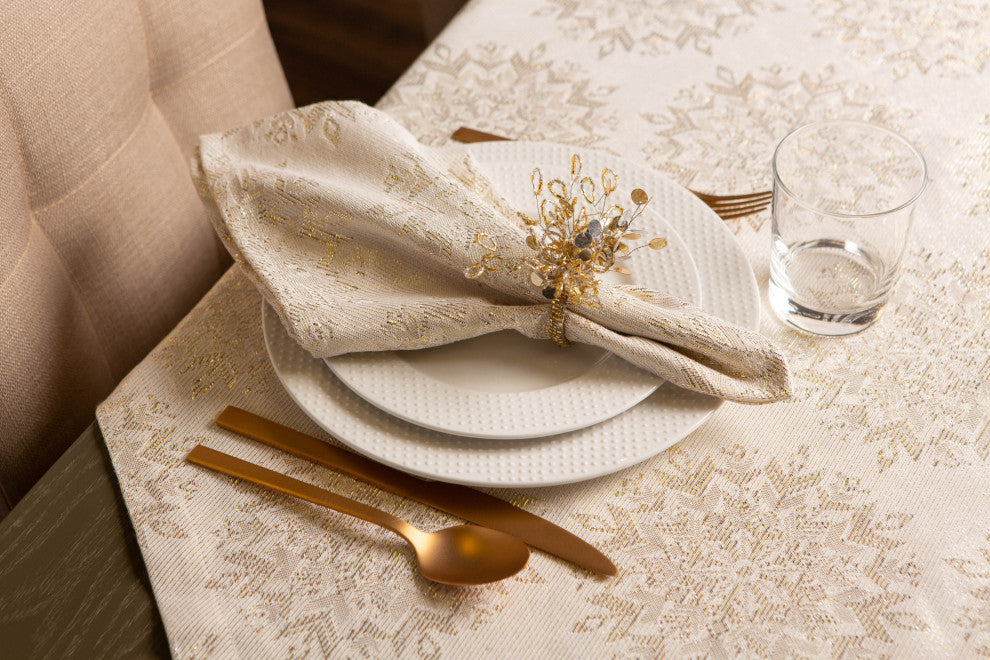 DII Winter Sparkle Jacquard Square Table Topper