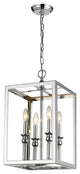 Shiny Nickel Cage Box Light Fixture