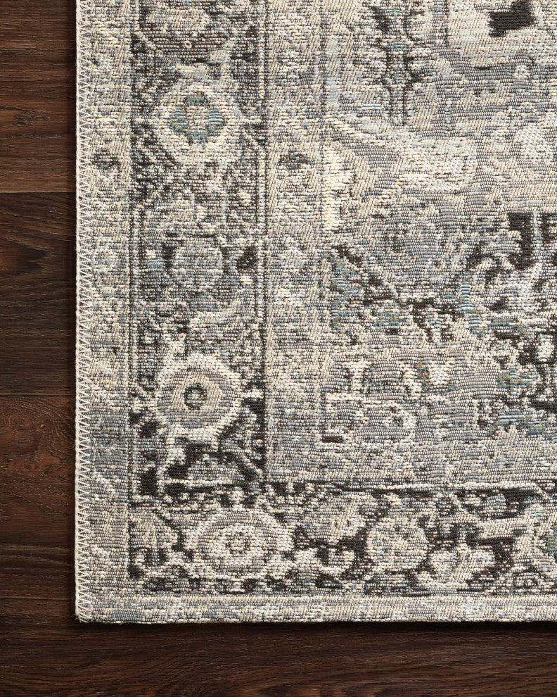 Mika In/out Area Rug by Loloi, Grey / Blue, 10'6"x13'9"