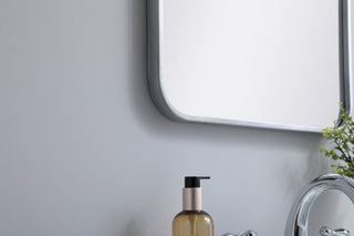Elegant Decor MR802030S Soft Corner Metal Rectangular Mirror, 20"x30"