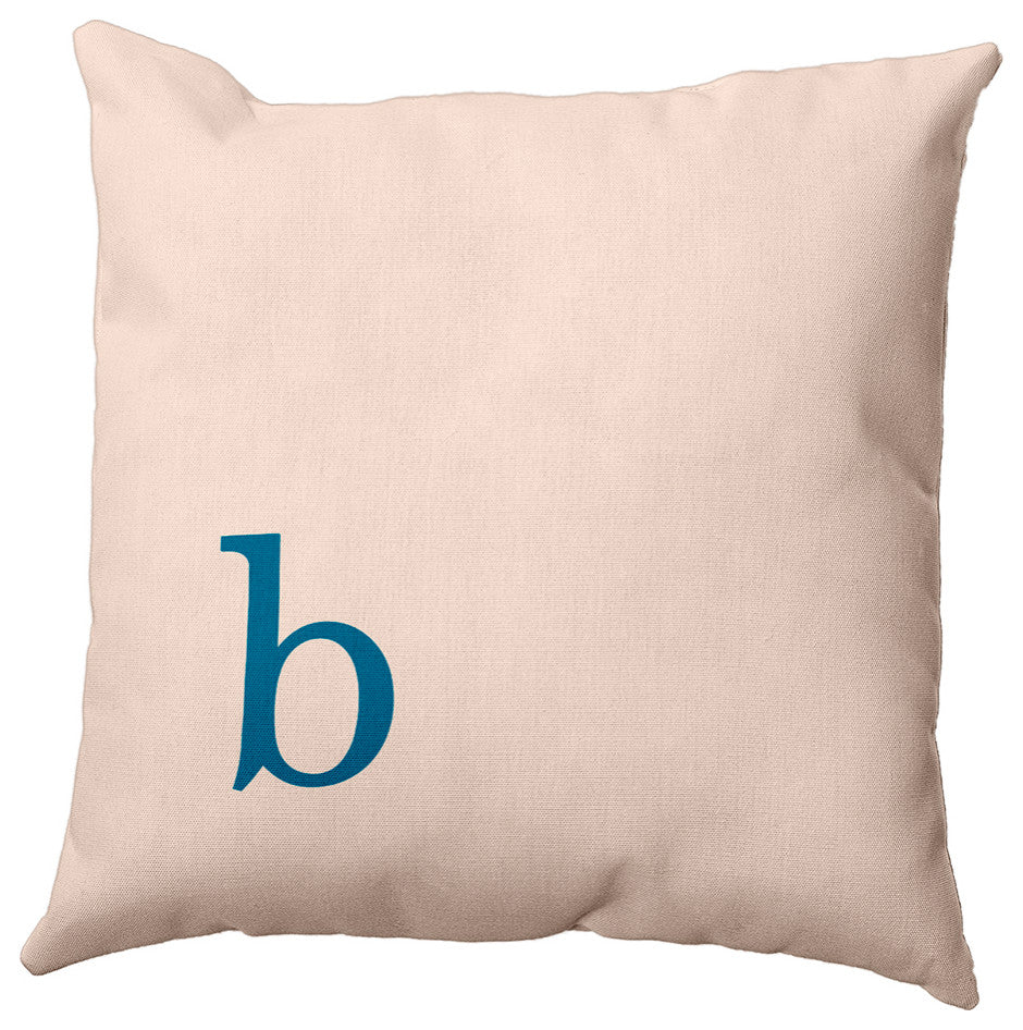 16"x16" Modern Monogram Decorative Throw Pillow, Autumn Blue