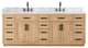 Gavino Vanity With Grain White Composite Stone Top, Light Brown/Matte Black, 84
