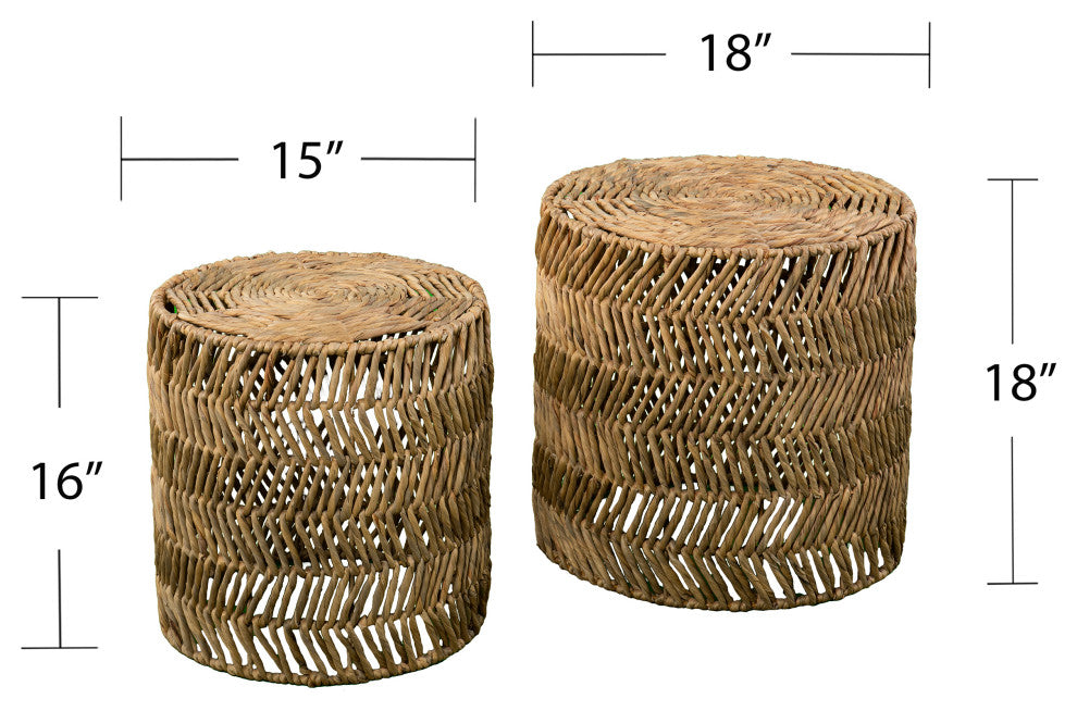 Veronica Water Hyacinth Nesting Tables 2-Piece Set