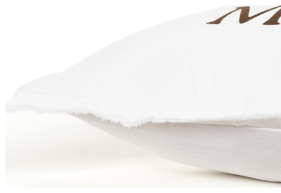 Brown and White Get Off My Nuts Modern Throw Pillow