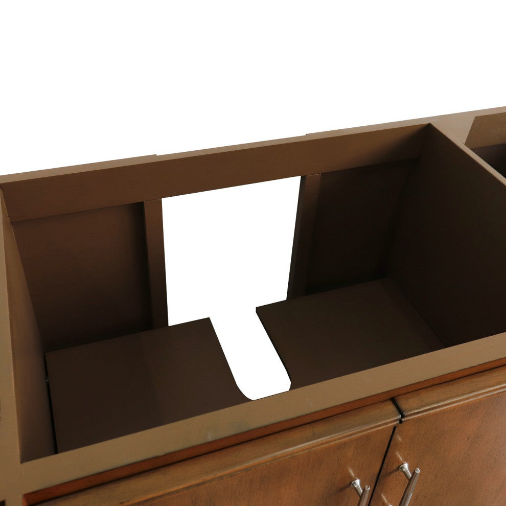 60" Single Sink Vanity, Walnut Finish - Cabinet Only
