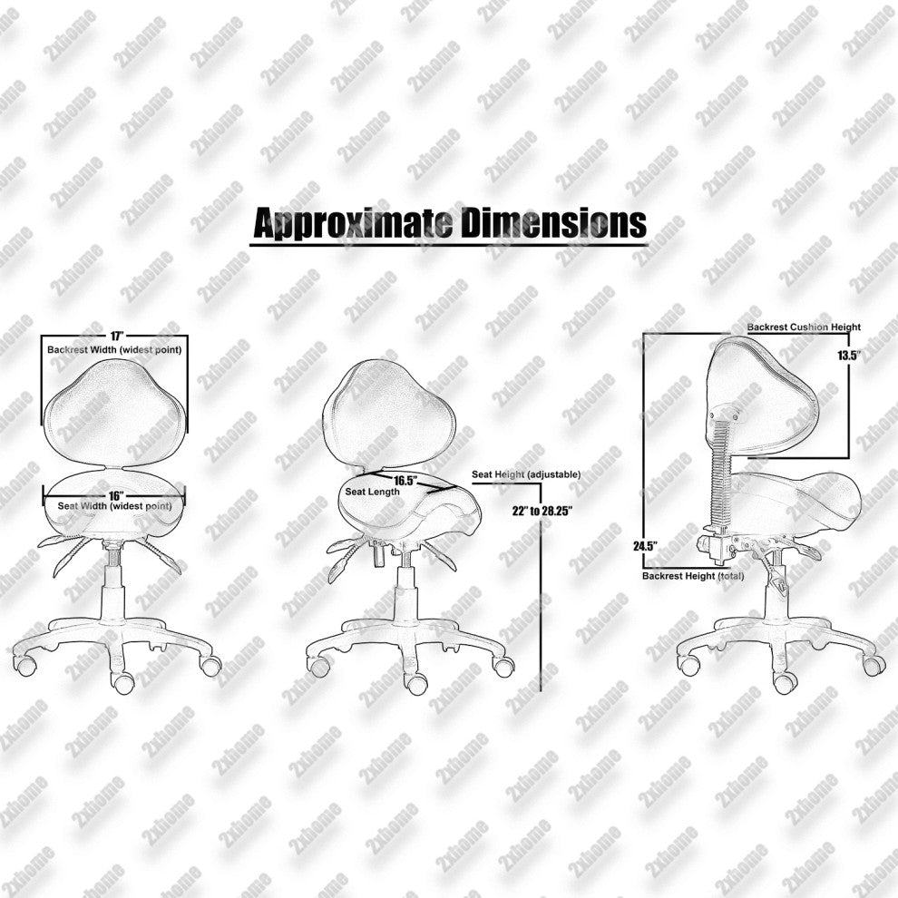 Ergonomic Task Mid Back Saddle Seat Side Office Chair, Beige