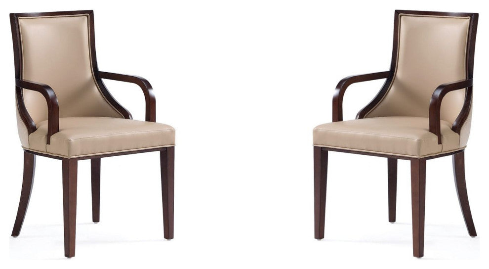 Manhattan Comfort Grand Dining Armchair, Tan, Set of 2