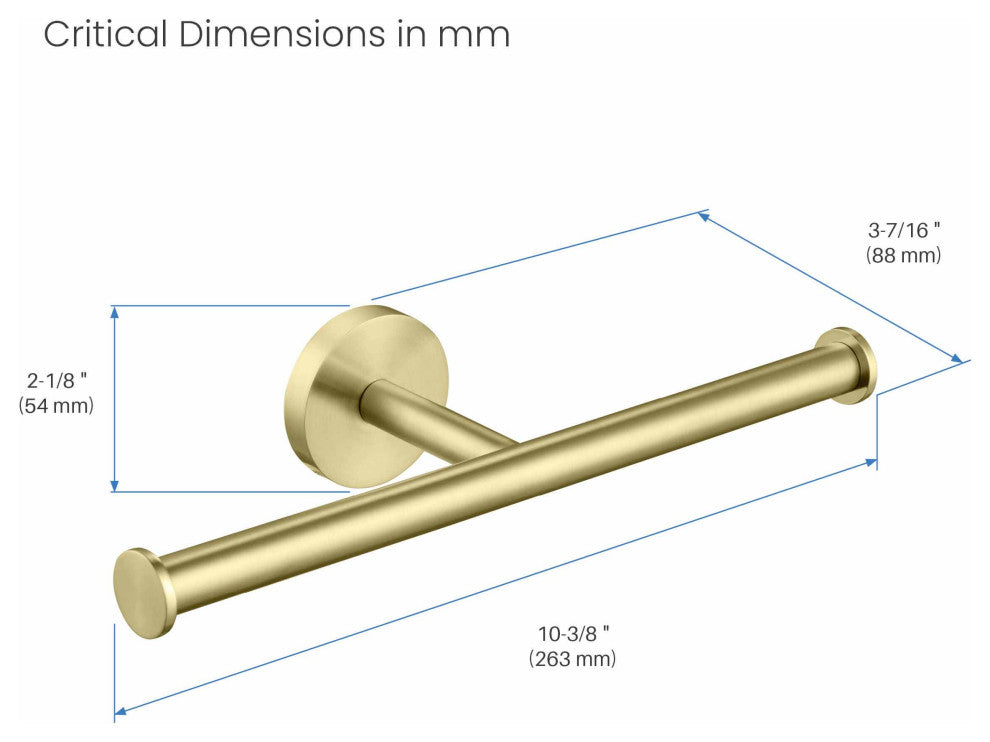 Circular Double Toilet Paper Holder, Brushed Gold