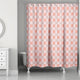 Pink Cross-Stitch Printed Pattern Shower Curtain