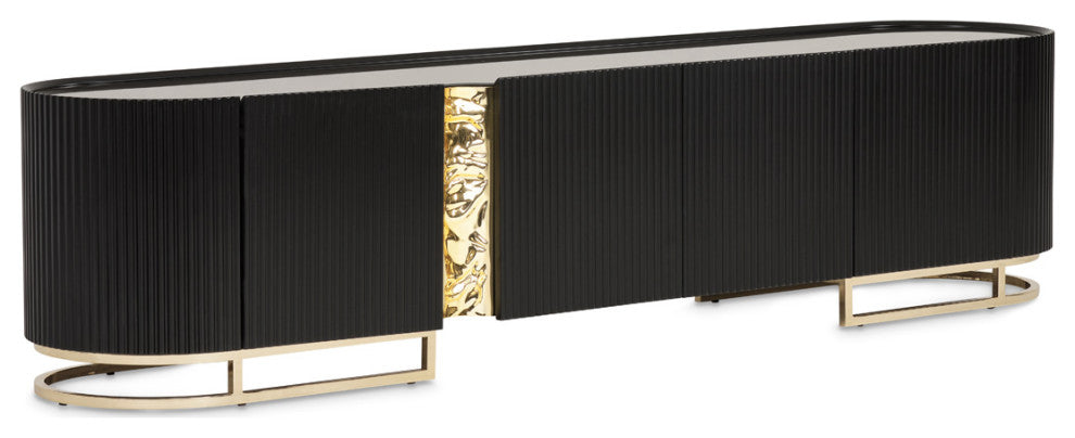 Lisbon Media Cabinet, Silken Matte Black