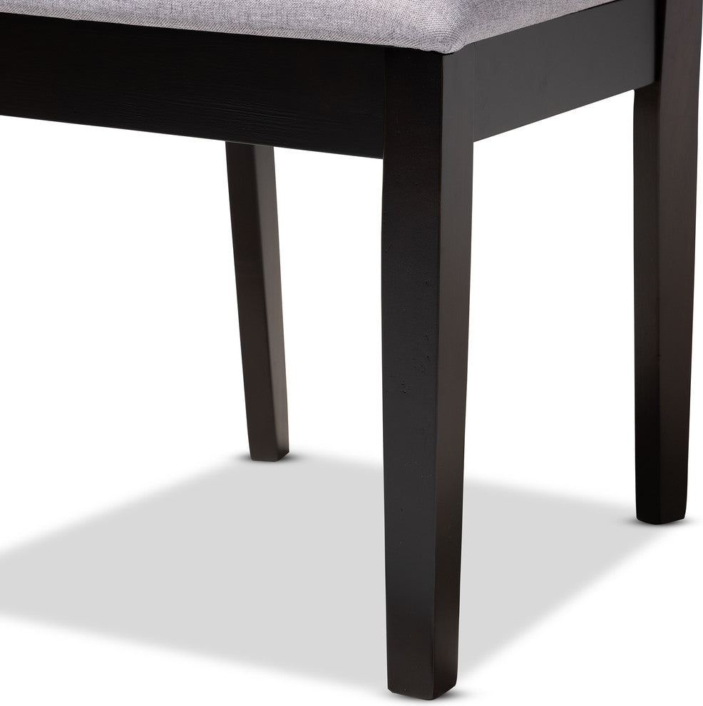 Antonia Gray Fabric Espresso Brown Finish Dining Chairs, Set of 4