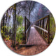 Beautiful Bridge Over Creek, Landscape Photo Round Wall Art, 11"