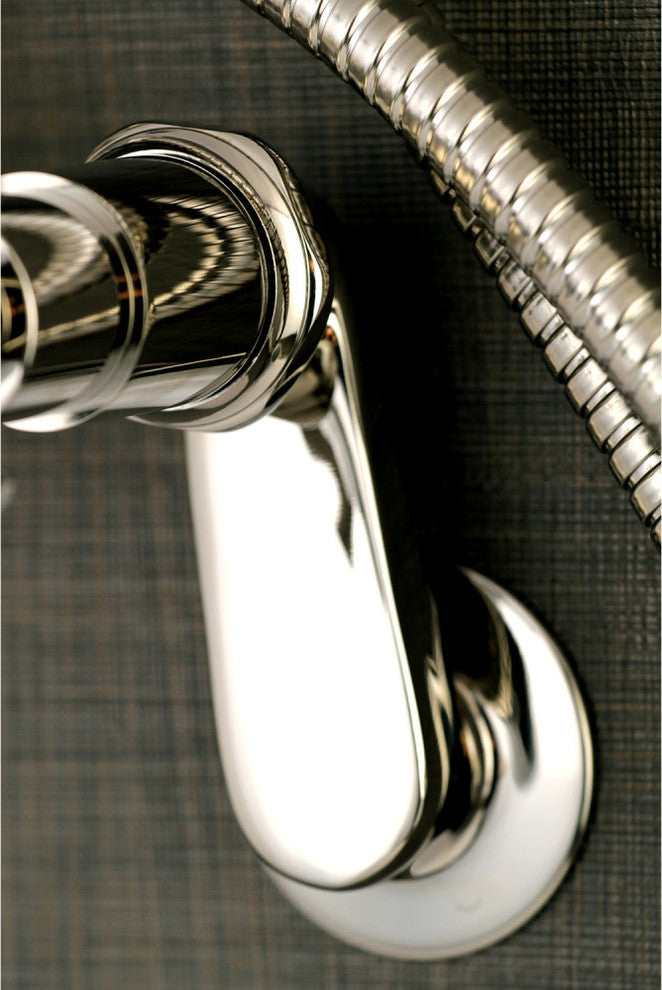 Aqua Vintage 7" Adjustable Wall Mount Tub Faucet, Polished Nickel