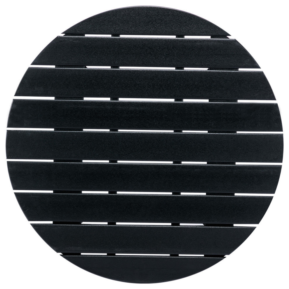 32''D Patio Outdoor Round Coffee Tables, Adirondack Table, Black