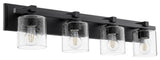 Quorum 5369-4-269 Four Light Vanity, Black w ClearSeeded Finish
