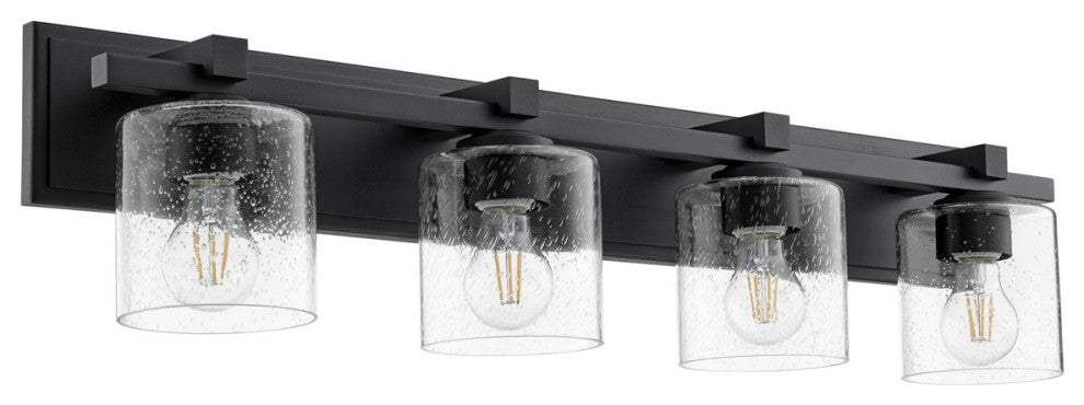 Quorum 5369-4-269 Four Light Vanity, Black w ClearSeeded Finish