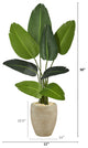 50" Travelers Palm Artificial Tree, Sand Colored Planter