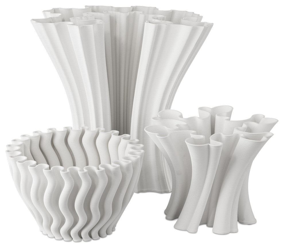 Godet Twist White Vase