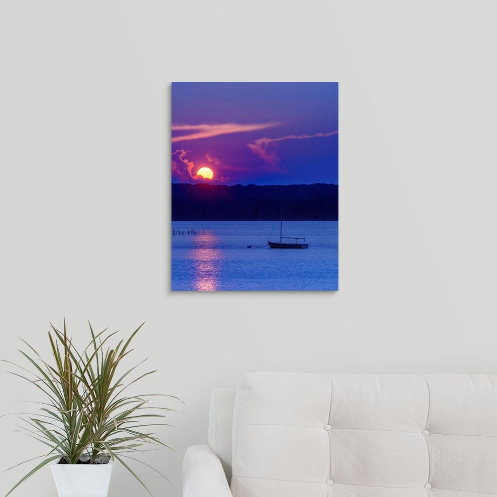 "Big Sun Blue" Wrapped Canvas Art Print, 16"x20"x1.5"
