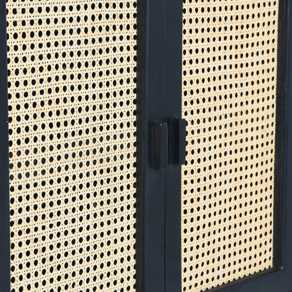 Metal & Mango Wood Cabinet, Black